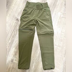Columbia size s small pleasant creek convertible pants olive green rip off short